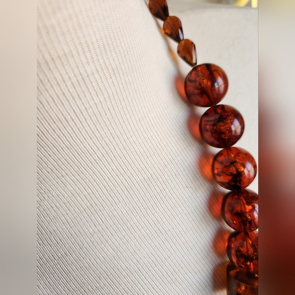 ✨️Chunky Vintage Brown Lucite Necklace - Tortoiseshell✨️ - Picture 10 of 15